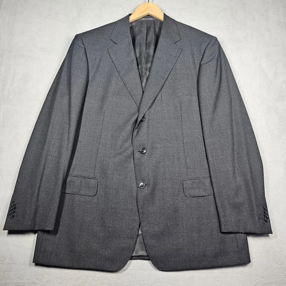 Ermenegildo Zegna Traveller Blazer Mens 46R Dark Gray Black Wool Italy Boss